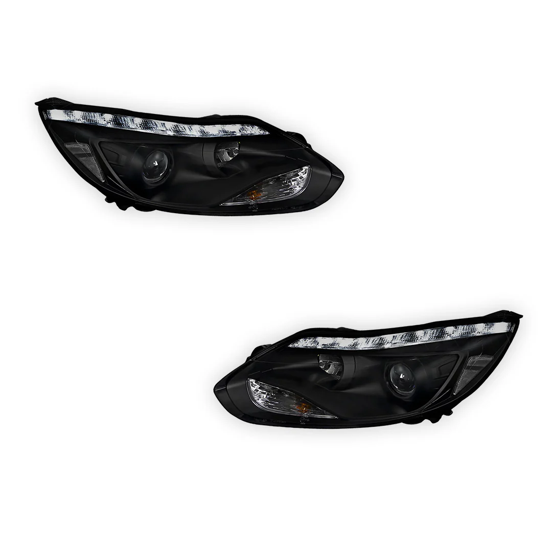Ford Focus LW (2012- 2015) Halogen LED DRL Projector Headlights LH + RH - Image 11