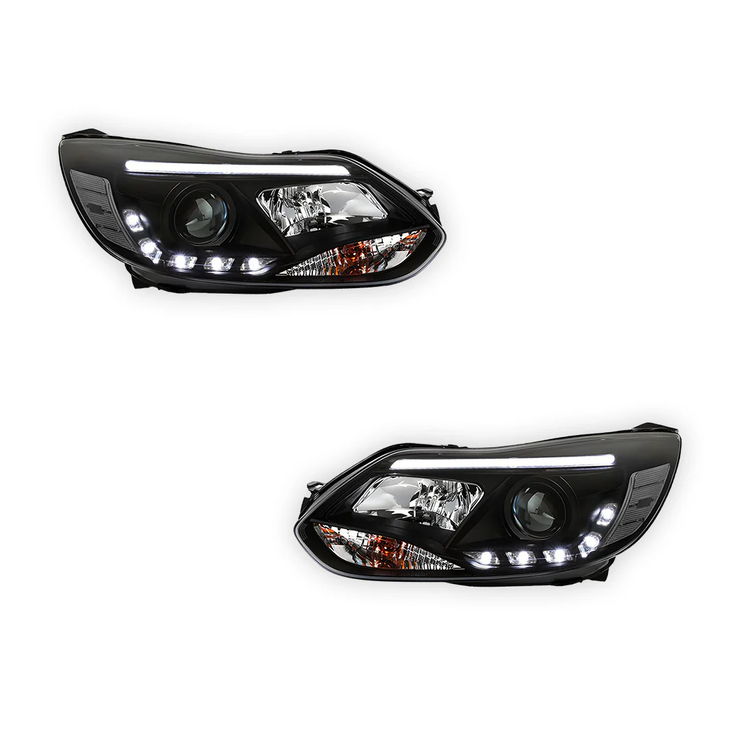 Ford Focus LW (2012- 2015) Halogen LED DRL Projector Headlights LH + RH - Image 12
