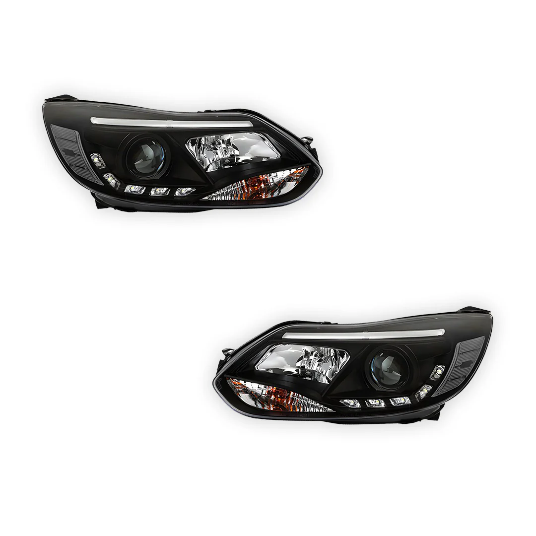 Ford Focus LW (2012- 2015) Halogen LED DRL Projector Headlights LH + RH - Image 5