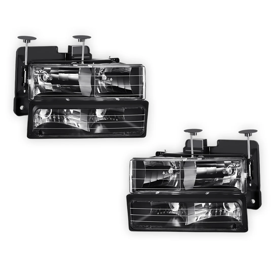 GMC C2500 Suburban SLE / SLT (1992 - 1999) Pick-Up Headlights and Bumper Lamp LH + RH - Image 6