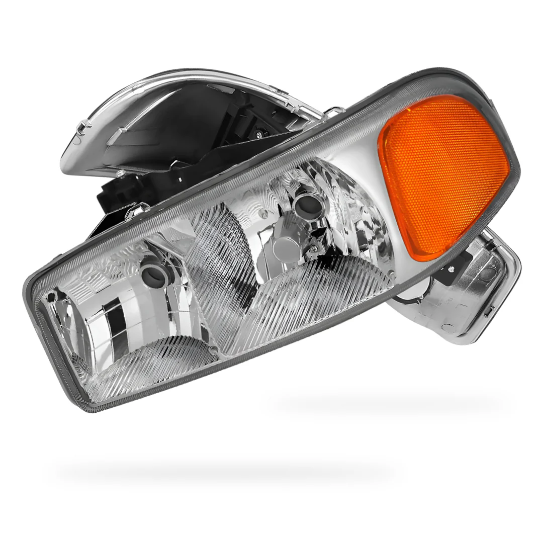 GMC Sierra 1500 C3 / SLE / SLT (1999 - 2007) Replacement Headlights LH + RH - Image 7