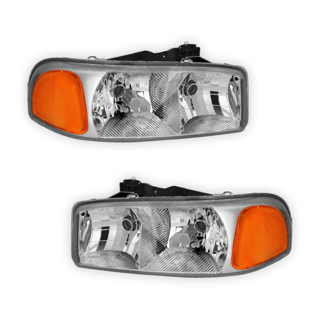 GMC Sierra 1500 C3 / SLE / SLT (1999 - 2007) Replacement Headlights LH + RH - Image 8