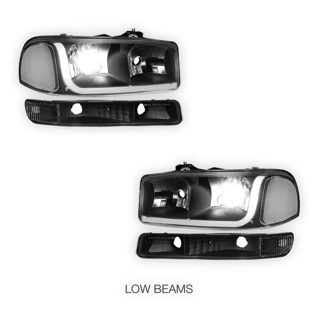 GMC Sierra 1500 SLE / SLE2 / SLT (1999 - 2007) LED DRL Headlights LH + RH - Image 10