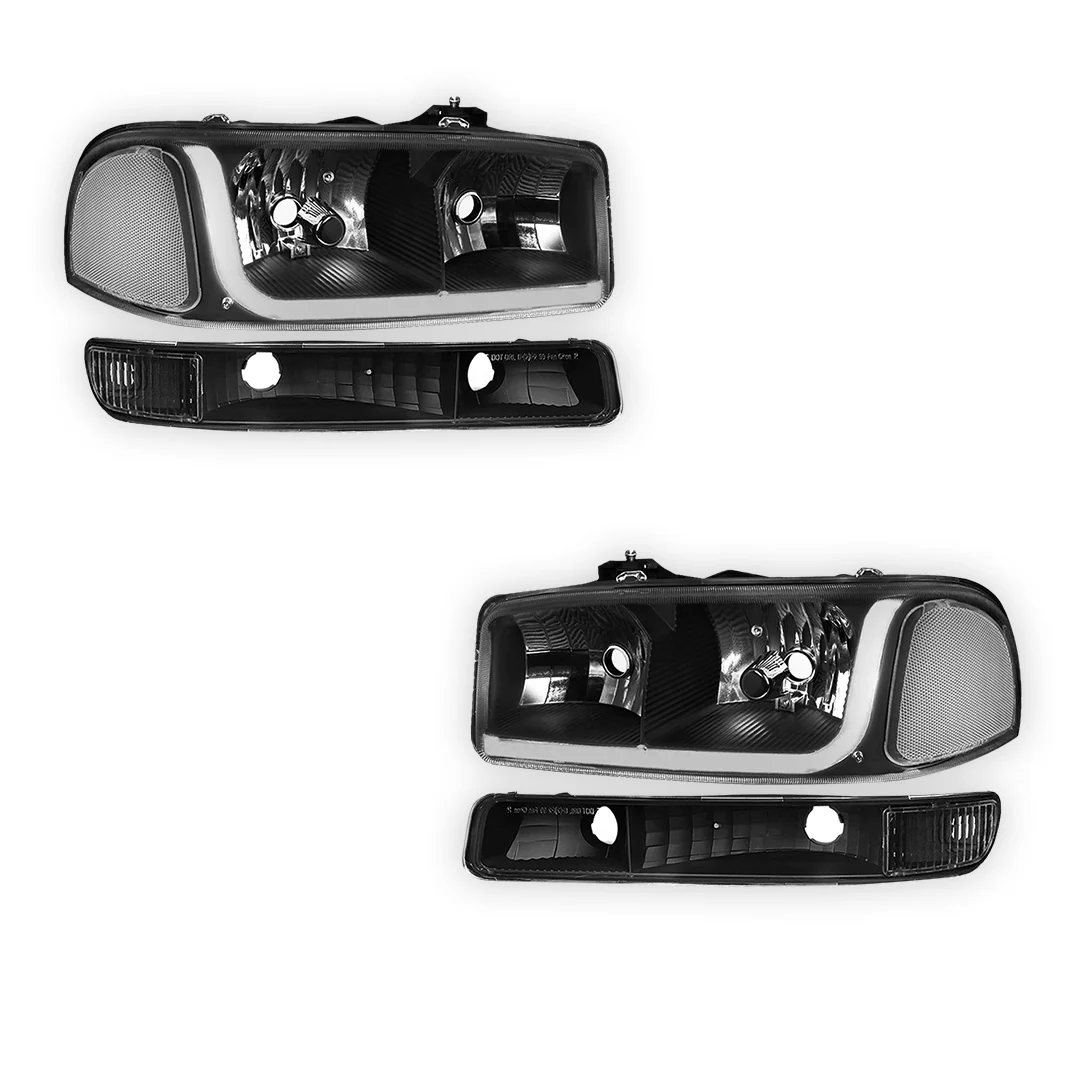 GMC Sierra 1500 SLE / SLE2 / SLT (1999 - 2007) LED DRL Headlights LH + RH - Image 11