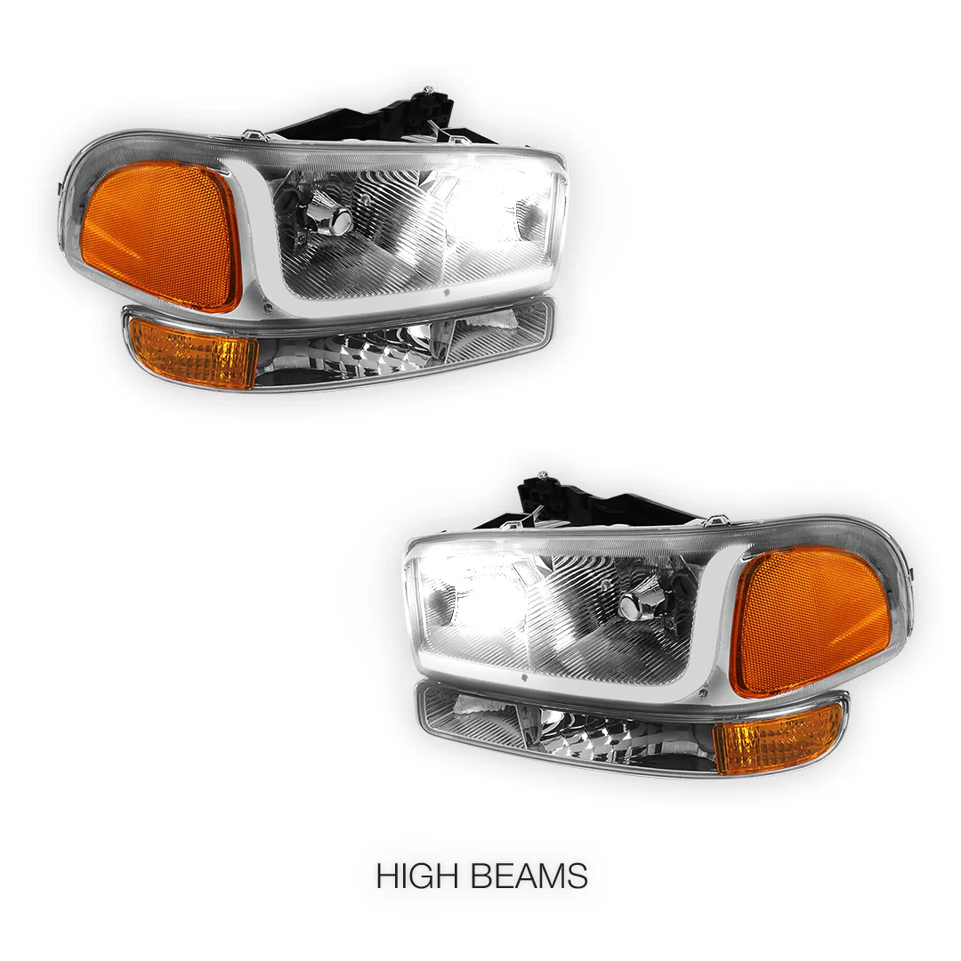 GMC Sierra 1500 SLE / SLE2 / SLT (1999 - 2007) LED DRL Headlights LH + RH - Image 14