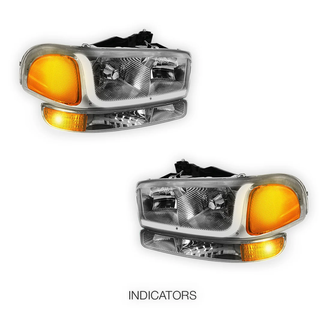 GMC Sierra 1500 SLE / SLE2 / SLT (1999 - 2007) LED DRL Headlights LH + RH - Image 15