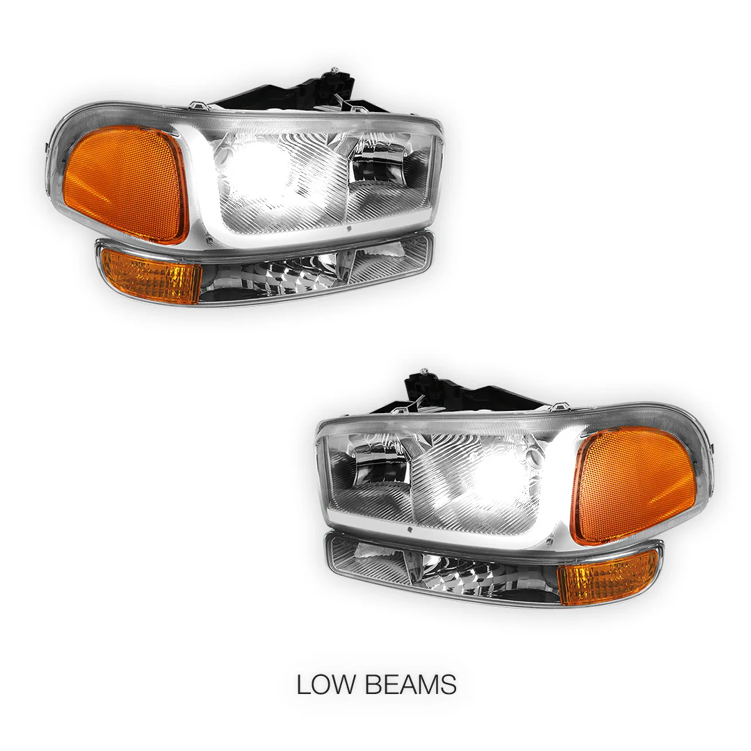 GMC Sierra 1500 SLE / SLE2 / SLT (1999 - 2007) LED DRL Headlights LH + RH - Image 16