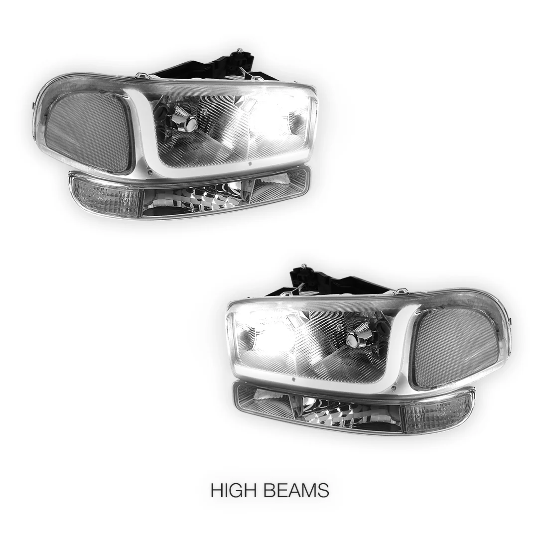 GMC Sierra 1500 SLE / SLE2 / SLT (1999 - 2007) LED DRL Headlights LH + RH - Image 20
