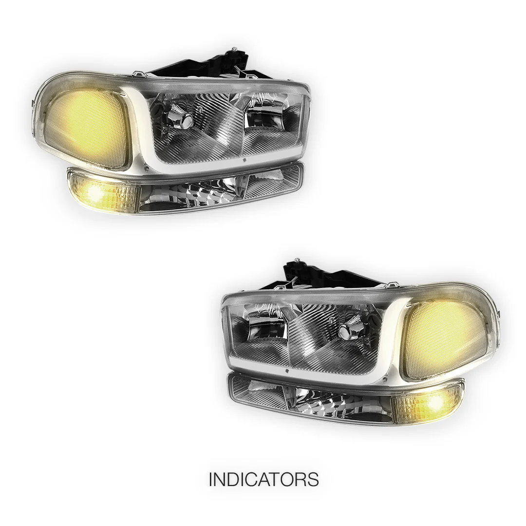 GMC Sierra 1500 SLE / SLE2 / SLT (1999 - 2007) LED DRL Headlights LH + RH - Image 21