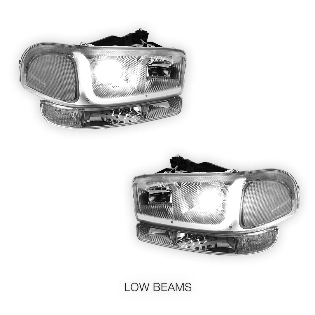GMC Sierra 1500 SLE / SLE2 / SLT (1999 - 2007) LED DRL Headlights LH + RH - Image 22