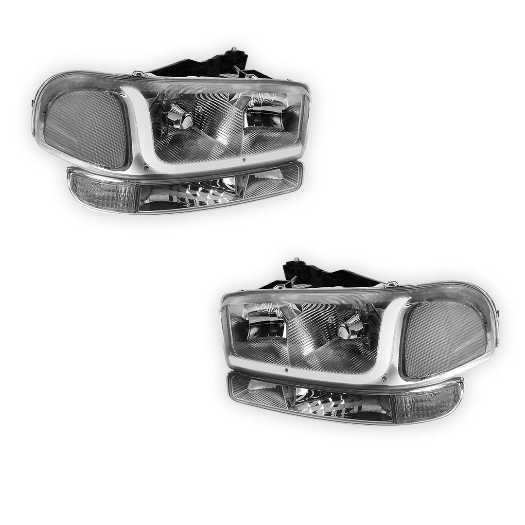 GMC Sierra 1500 SLE / SLE2 / SLT (1999 - 2007) LED DRL Headlights LH + RH - Image 23