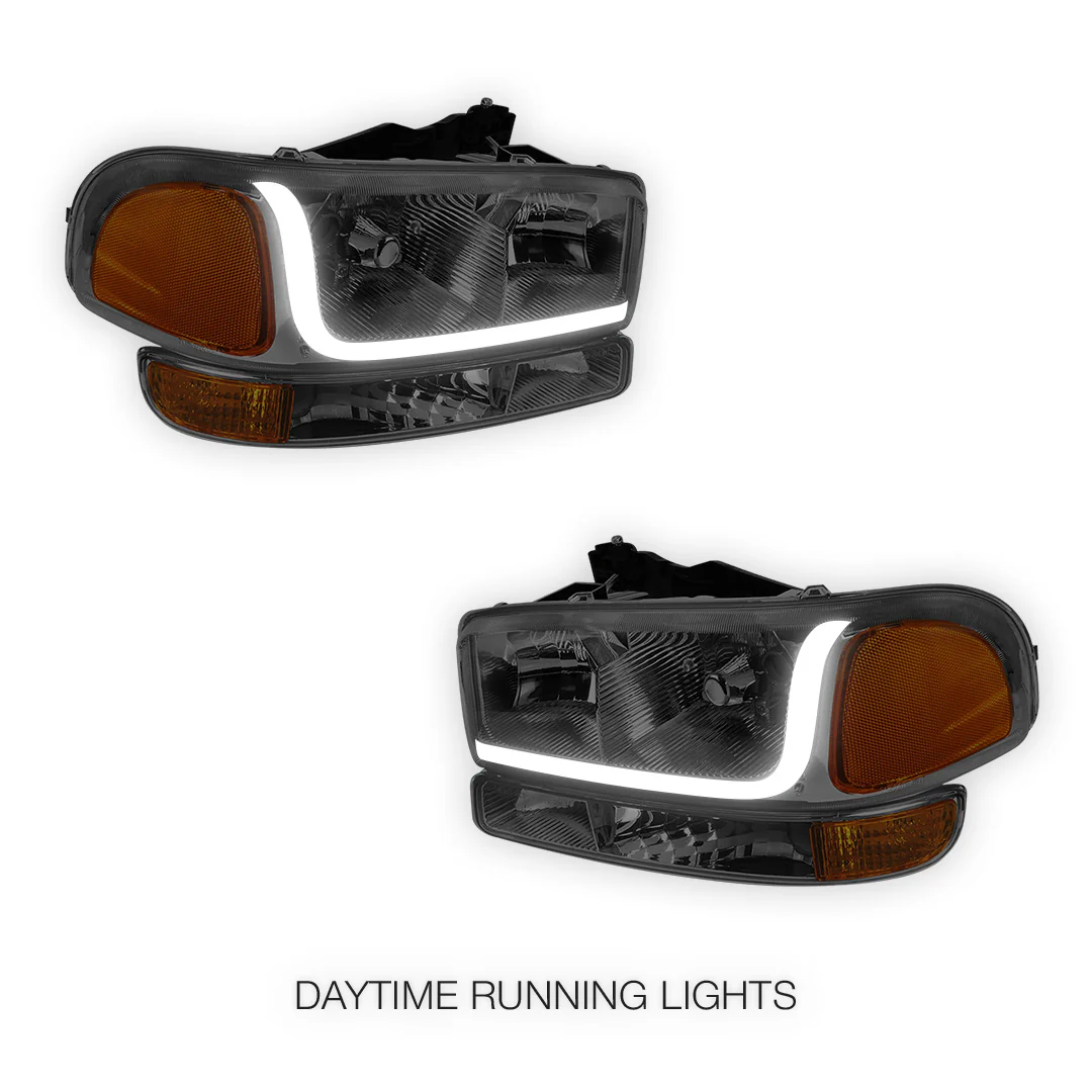 GMC Sierra 1500 SLE / SLE2 / SLT (1999 - 2007) LED DRL Headlights LH + RH - Image 24