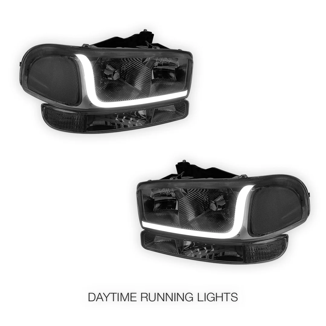 GMC Sierra 1500 SLE / SLE2 / SLT (1999 - 2007) LED DRL Headlights LH + RH - Image 30