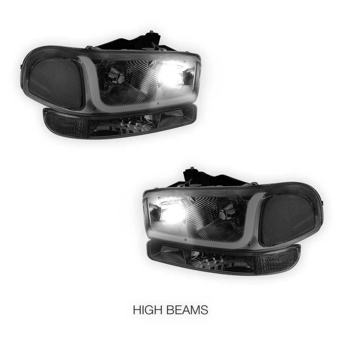 GMC Sierra 1500 SLE / SLE2 / SLT (1999 - 2007) LED DRL Headlights LH + RH - Image 32