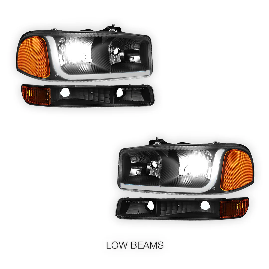 GMC Sierra 1500 SLE / SLE2 / SLT (1999 - 2007) LED DRL Headlights LH + RH - Image 4