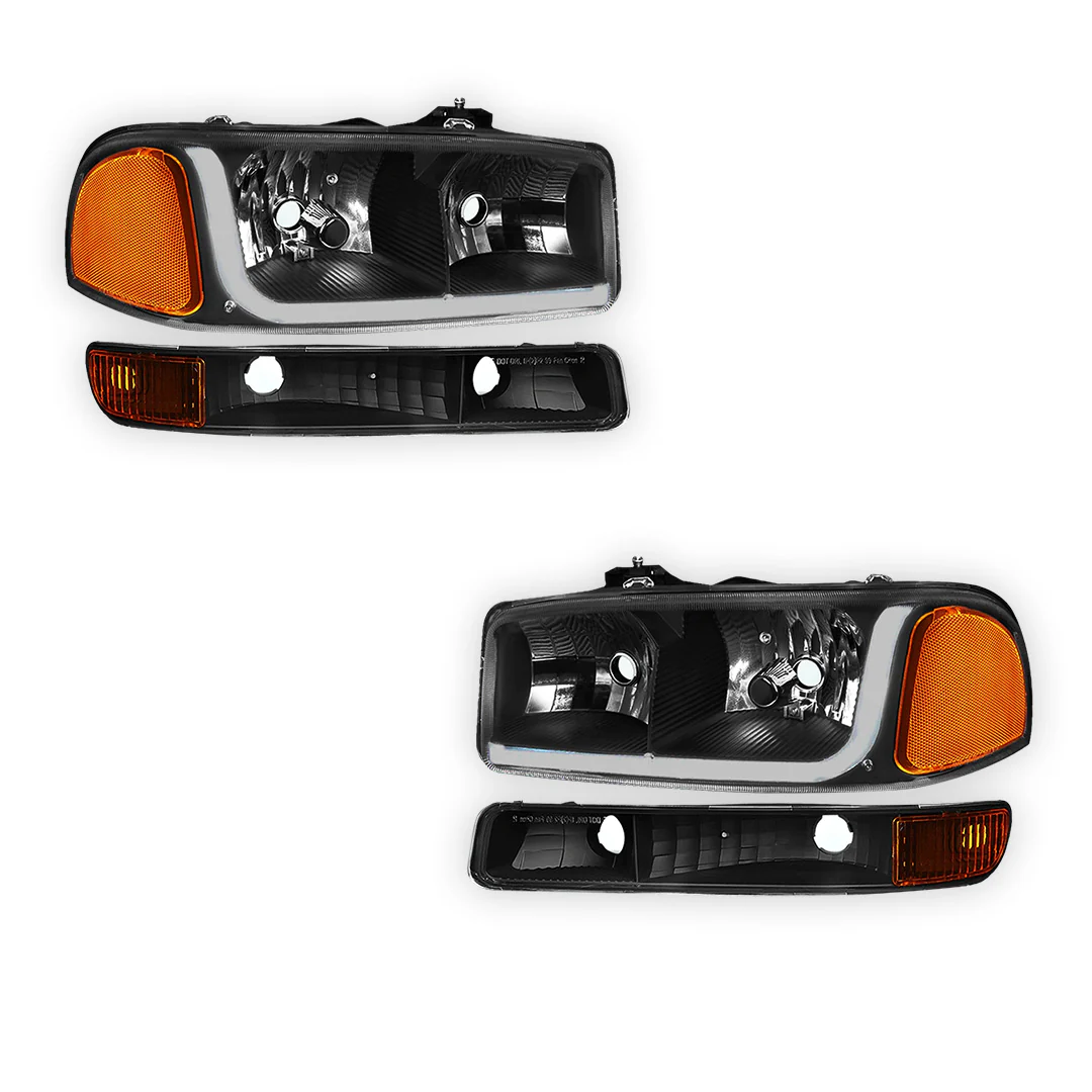 GMC Sierra 1500 SLE / SLE2 / SLT (1999 - 2007) LED DRL Headlights LH + RH - Image 5