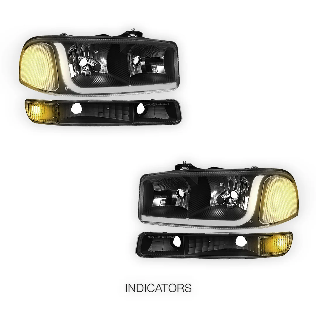 GMC Sierra 1500 SLE / SLE2 / SLT (1999 - 2007) LED DRL Headlights LH + RH - Image 9