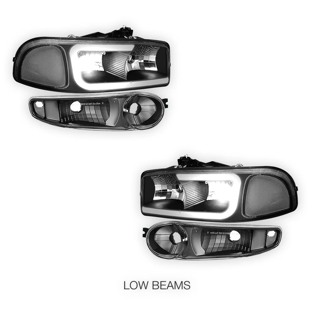 GMC Sierra 1500 SLE / SLE2 / SLT (2002 - 2006) LED DRL Headlights LH + RH - Image 10