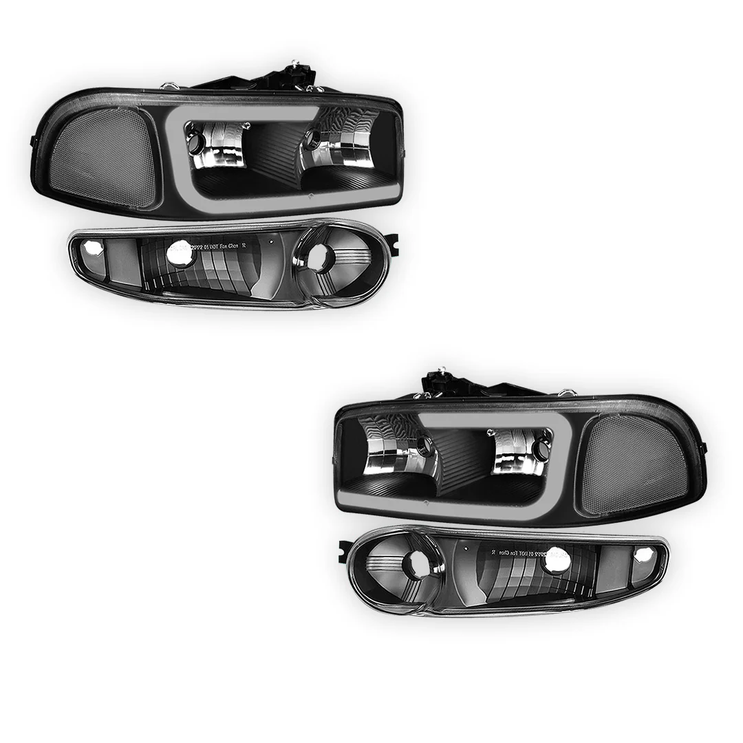 GMC Sierra 1500 SLE / SLE2 / SLT (2002 - 2006) LED DRL Headlights LH + RH - Image 11