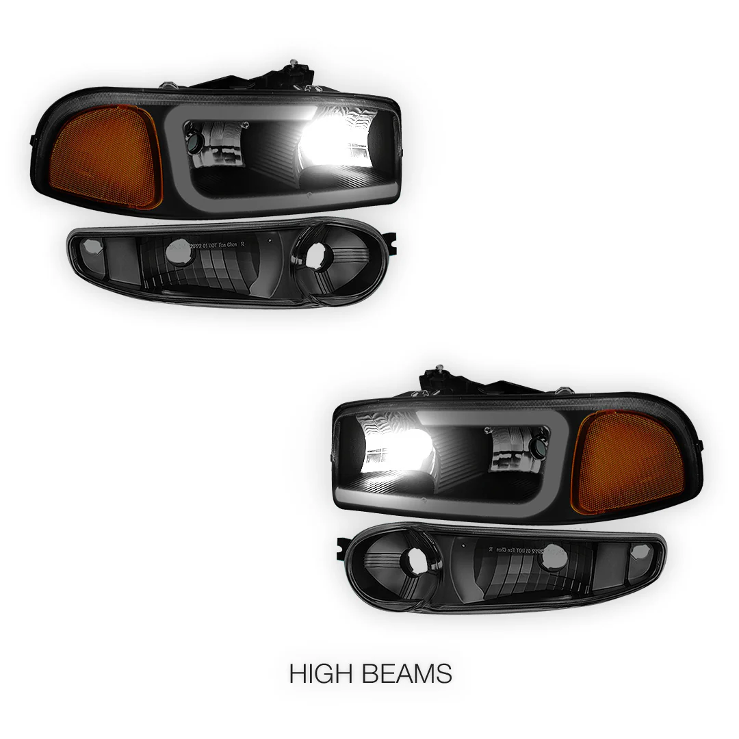 GMC Sierra 1500 SLE / SLE2 / SLT (2002 - 2006) LED DRL Headlights LH + RH - Image 14