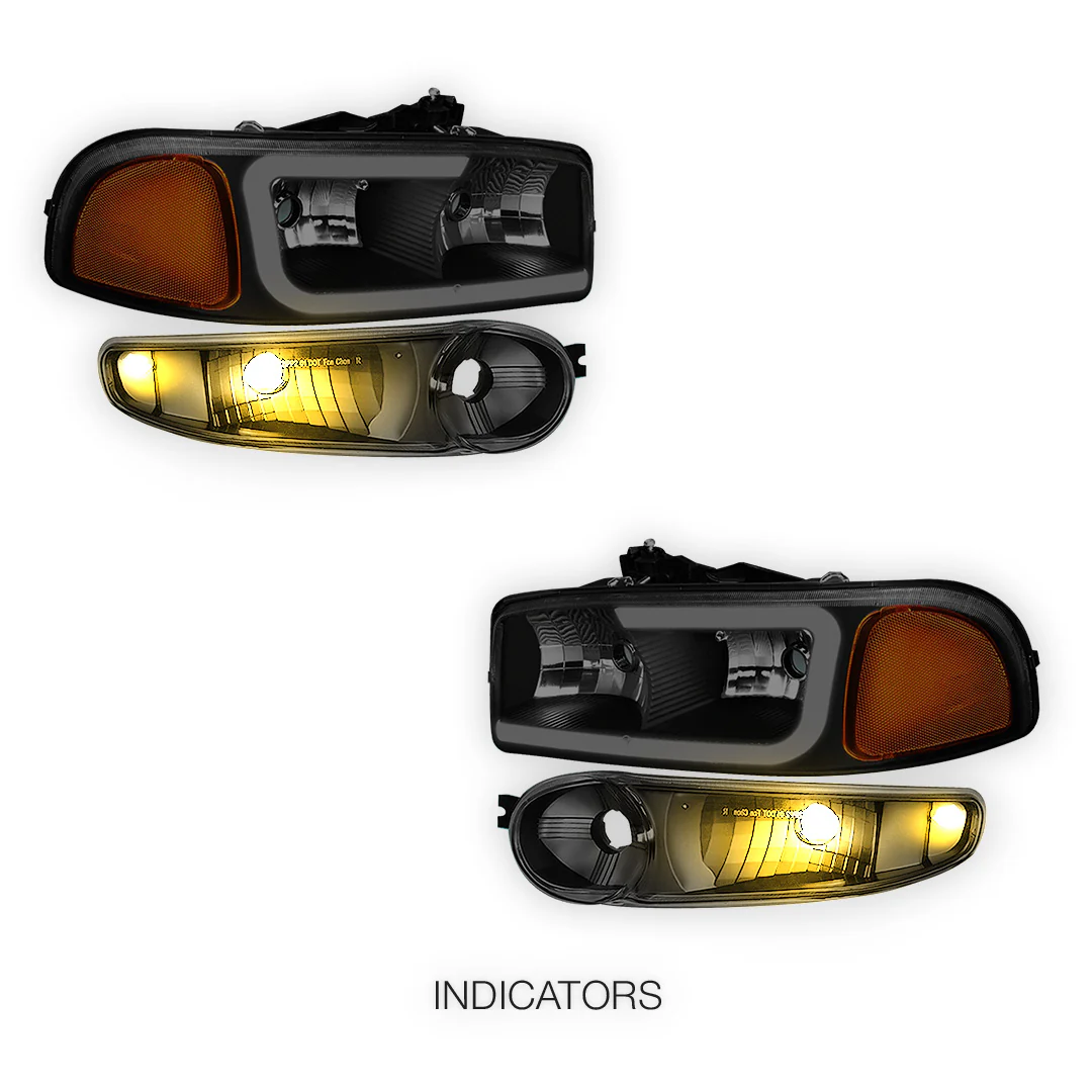 GMC Sierra 1500 SLE / SLE2 / SLT (2002 - 2006) LED DRL Headlights LH + RH - Image 15