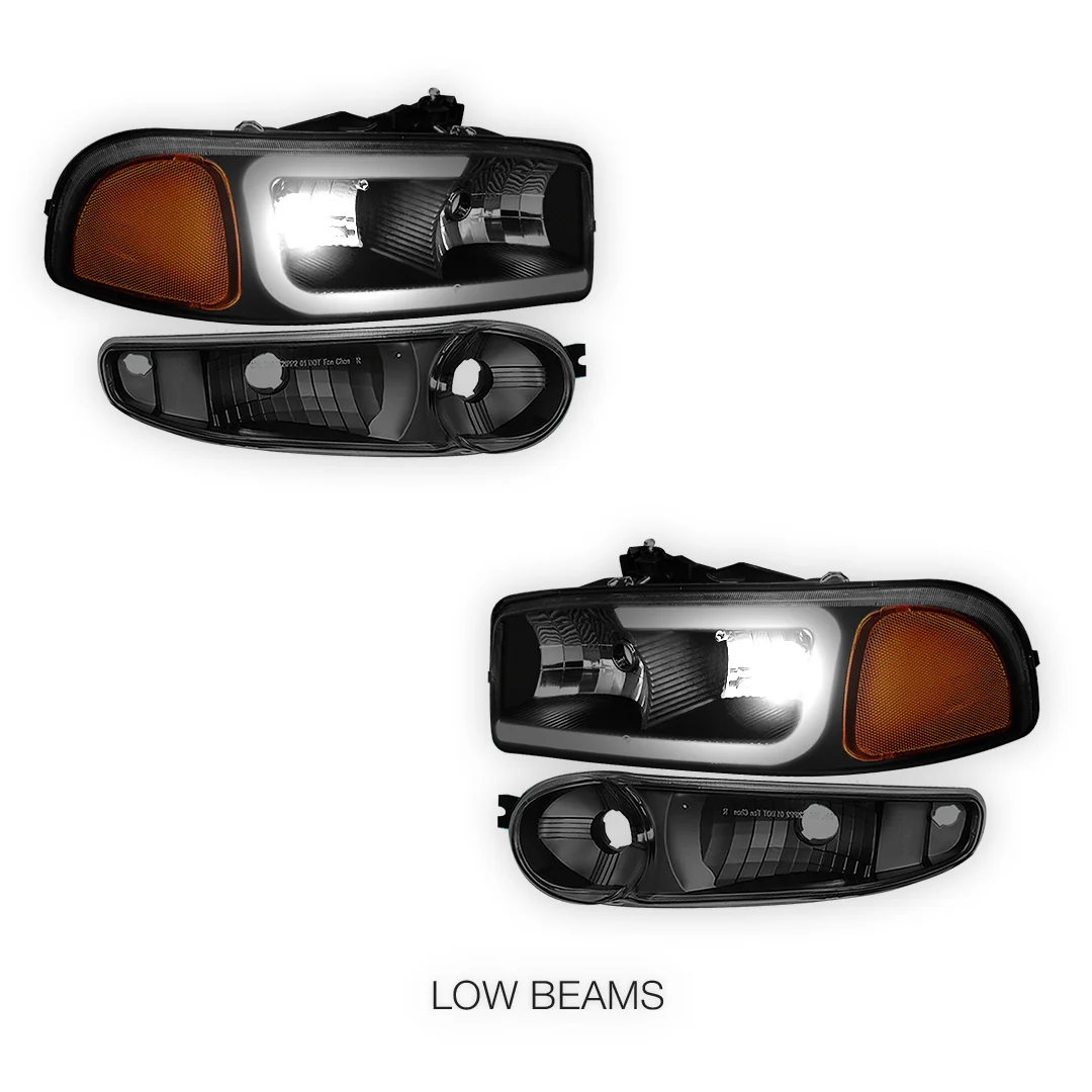GMC Sierra 1500 SLE / SLE2 / SLT (2002 - 2006) LED DRL Headlights LH + RH - Image 16
