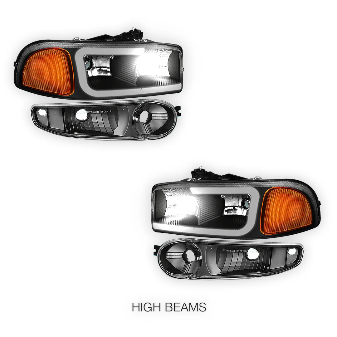 GMC Sierra 1500 SLE / SLE2 / SLT (2002 - 2006) LED DRL Headlights LH + RH - Image 2