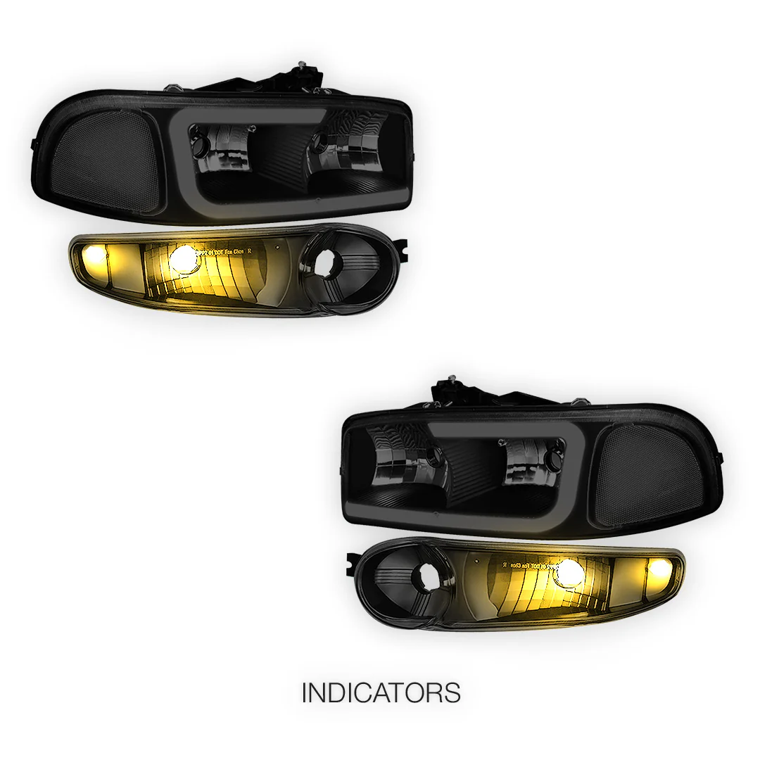 GMC Sierra 1500 SLE / SLE2 / SLT (2002 - 2006) LED DRL Headlights LH + RH - Image 21