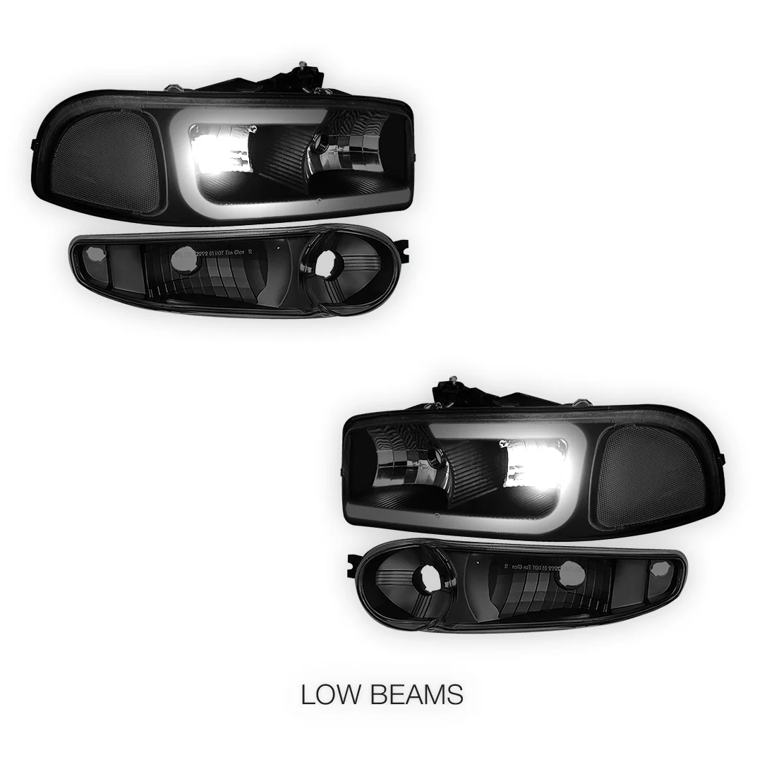 GMC Sierra 1500 SLE / SLE2 / SLT (2002 - 2006) LED DRL Headlights LH + RH - Image 22