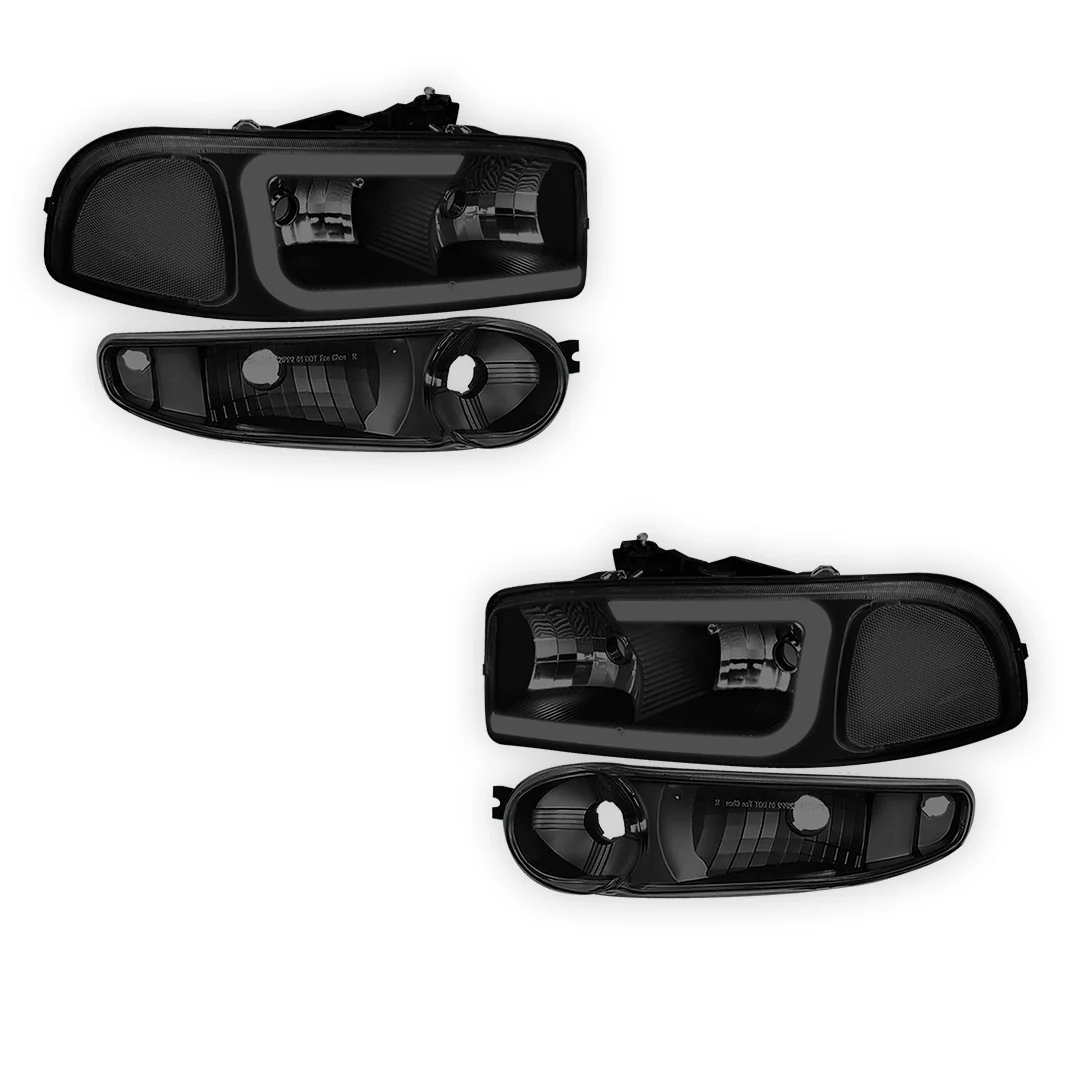 GMC Sierra 1500 SLE / SLE2 / SLT (2002 - 2006) LED DRL Headlights LH + RH - Image 23