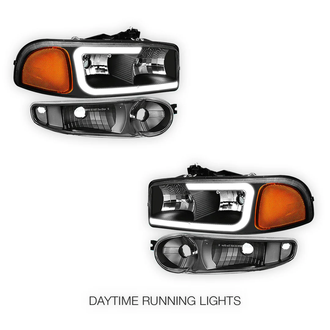 GMC Sierra 1500 SLE / SLE2 / SLT (2002 - 2006) LED DRL Headlights LH + RH - Image 24