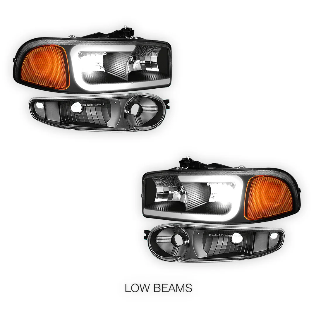 GMC Sierra 1500 SLE / SLE2 / SLT (2002 - 2006) LED DRL Headlights LH + RH - Image 4
