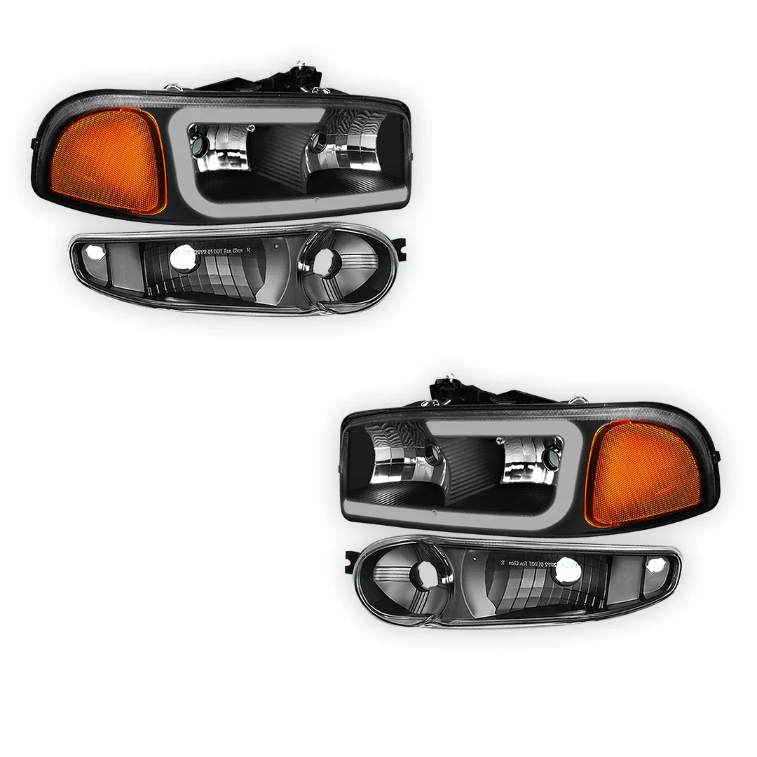 GMC Sierra 1500 SLE / SLE2 / SLT (2002 - 2006) LED DRL Headlights LH + RH - Image 5