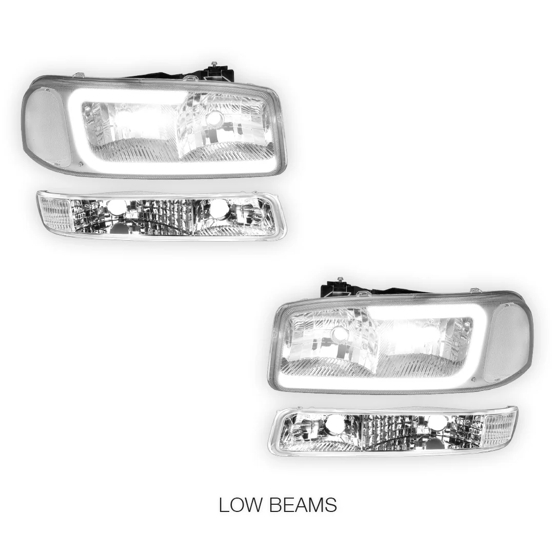 GMC Sierra 2500 SL / SLE / SLT (1999 - 2004) Pair LED DRL Headlights LH + RH - Image 10