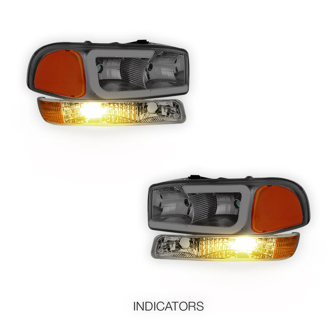GMC Sierra 2500 SL / SLE / SLT (1999 - 2004) Pair LED DRL Headlights LH + RH - Image 21