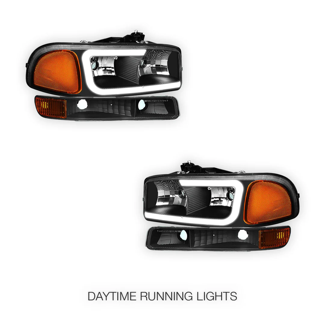 GMC Sierra 2500 SL / SLE / SLT (1999 - 2004) Pair LED DRL Headlights LH + RH - Image 26