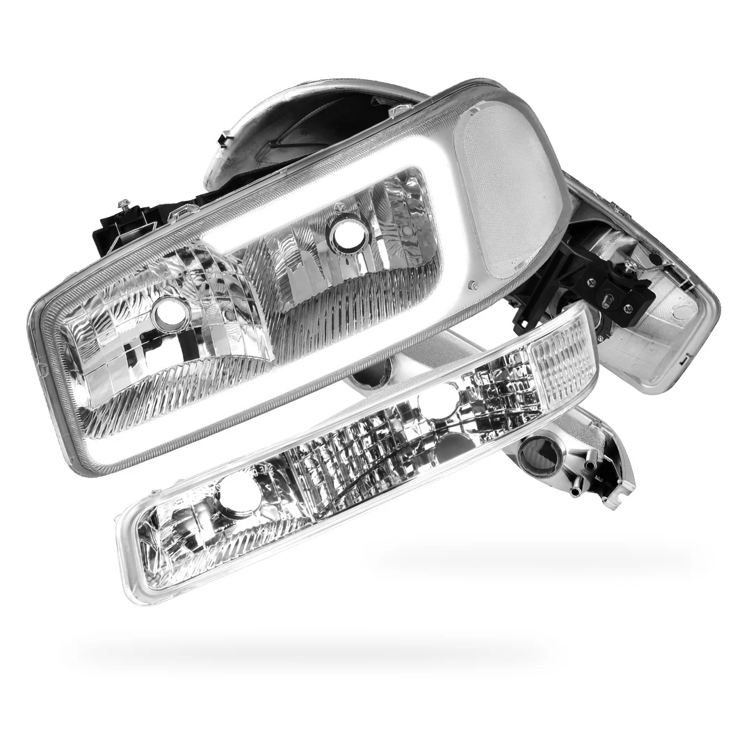 GMC Sierra 2500 SL / SLE / SLT (1999 - 2004) Pair LED DRL Headlights LH + RH - Image 7