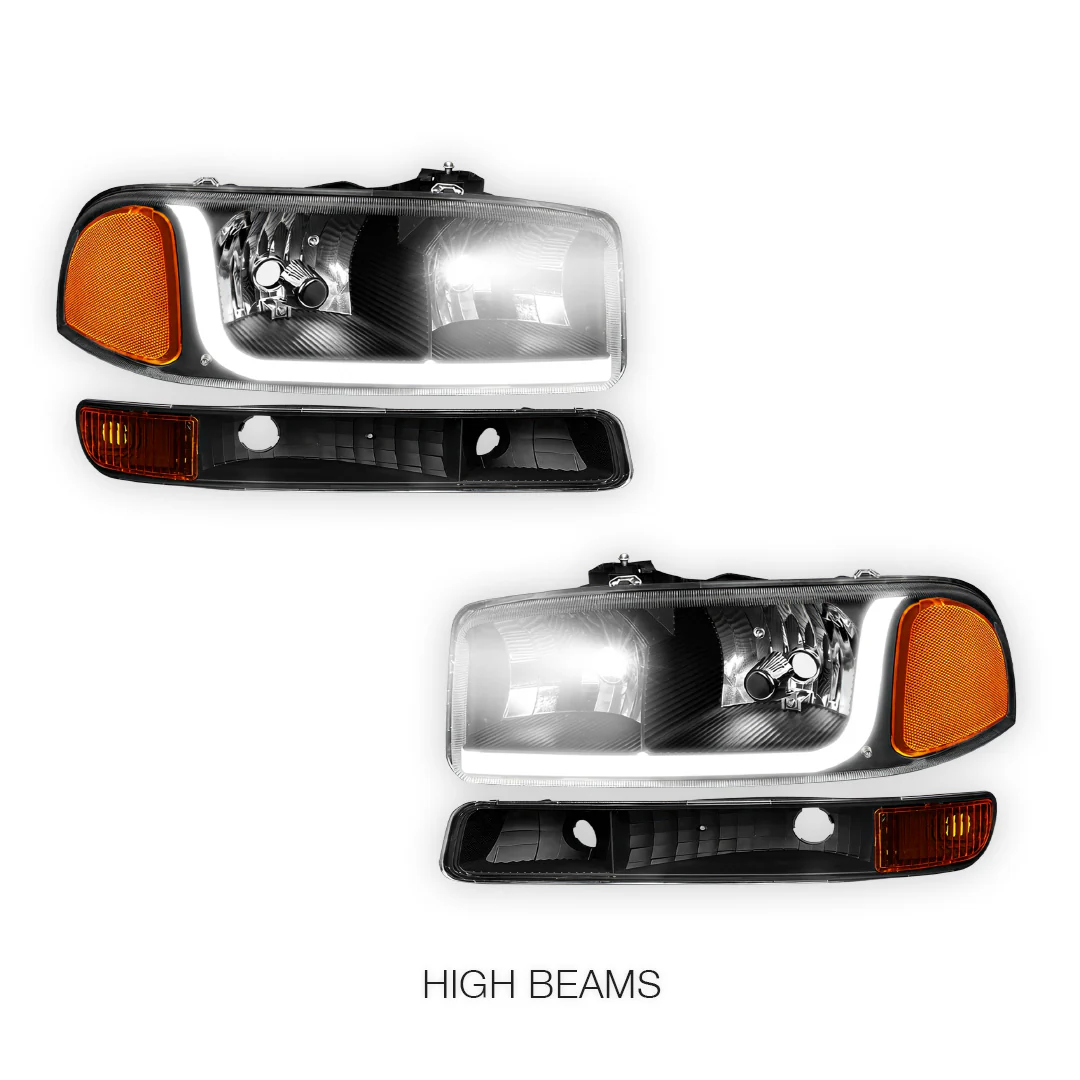 GMC Sierra 3500 SL / SLE / SLT (2001 - 2007) LED DRL Headlights LH + RH - Image 11