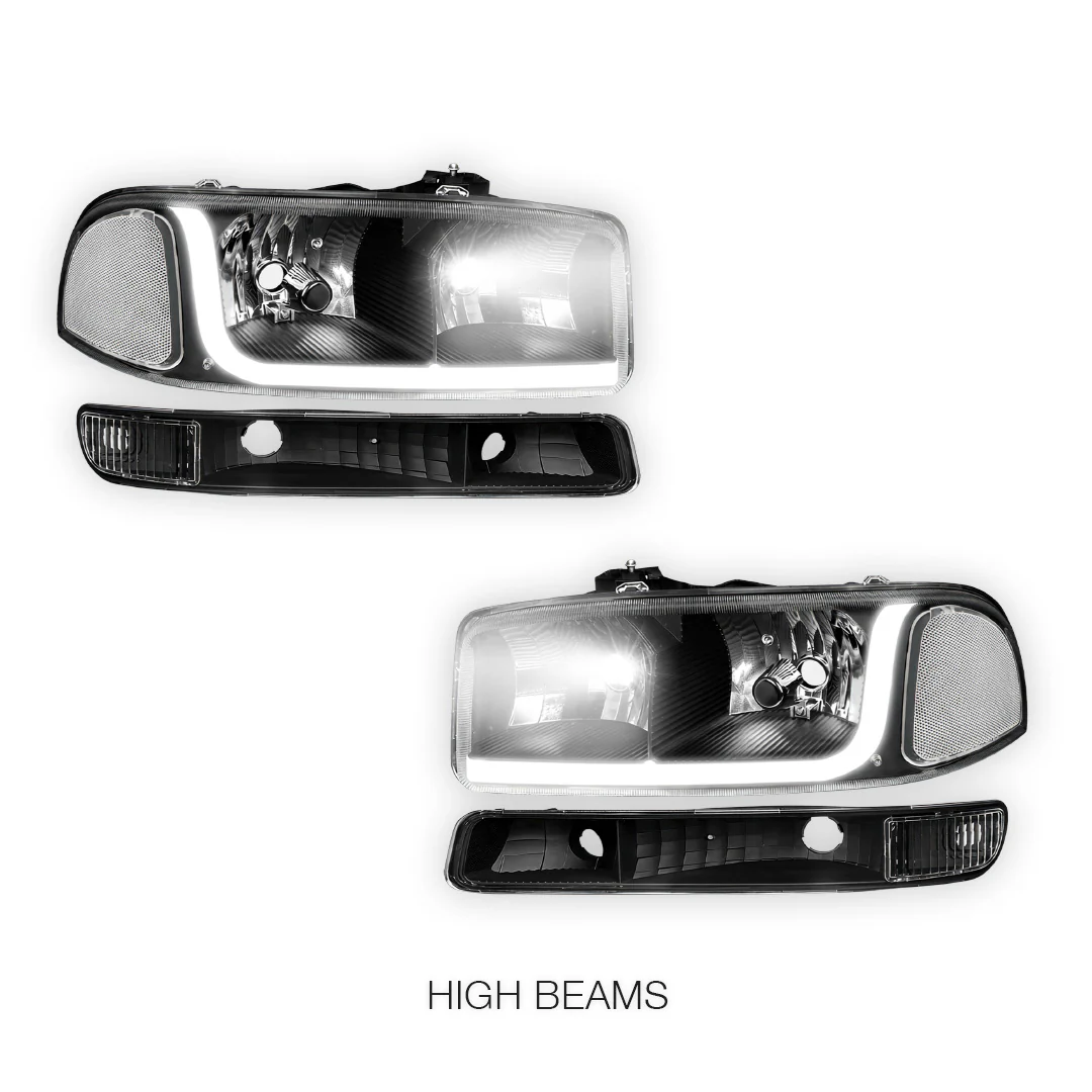 GMC Sierra 3500 SL / SLE / SLT (2001 - 2007) LED DRL Headlights LH + RH - Image 17
