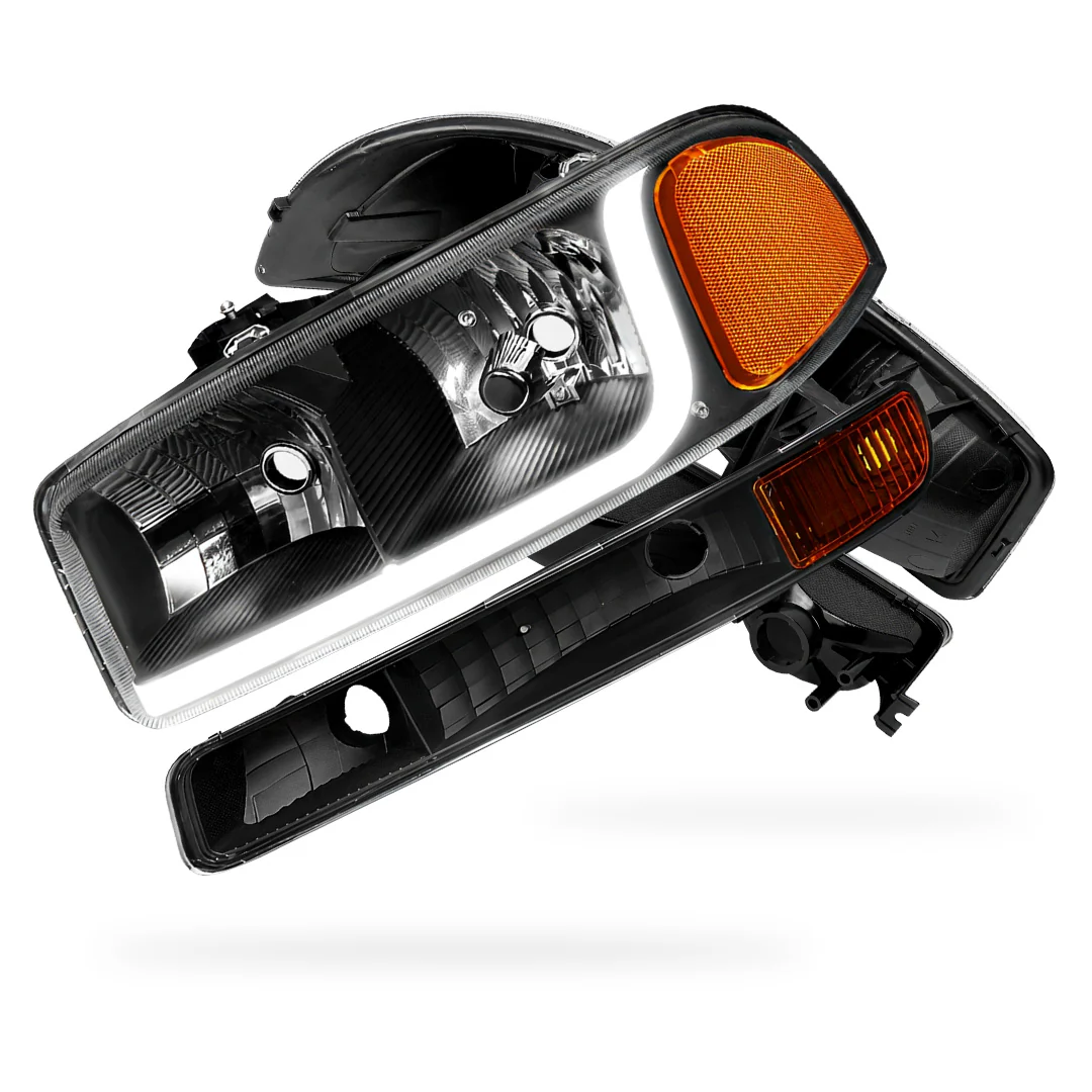GMC Sierra 3500 SL / SLE / SLT (2001 - 2007) LED DRL Headlights LH + RH - Image 7