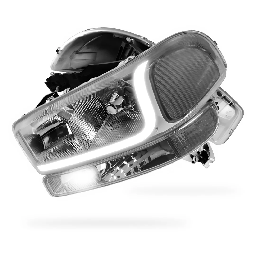 GMC Yukon SL / SLE / SLT (1999 - 2006) LED DRL Headlights LH + RH - Image 25