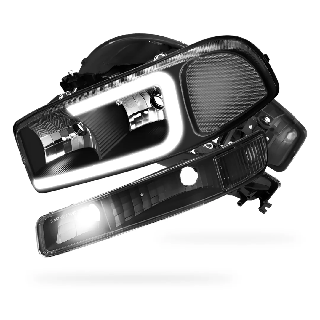 GMC Yukon SL / SLE / SLT (1999 - 2006) Pair LED DRL Headlights LH + RH - Image 13