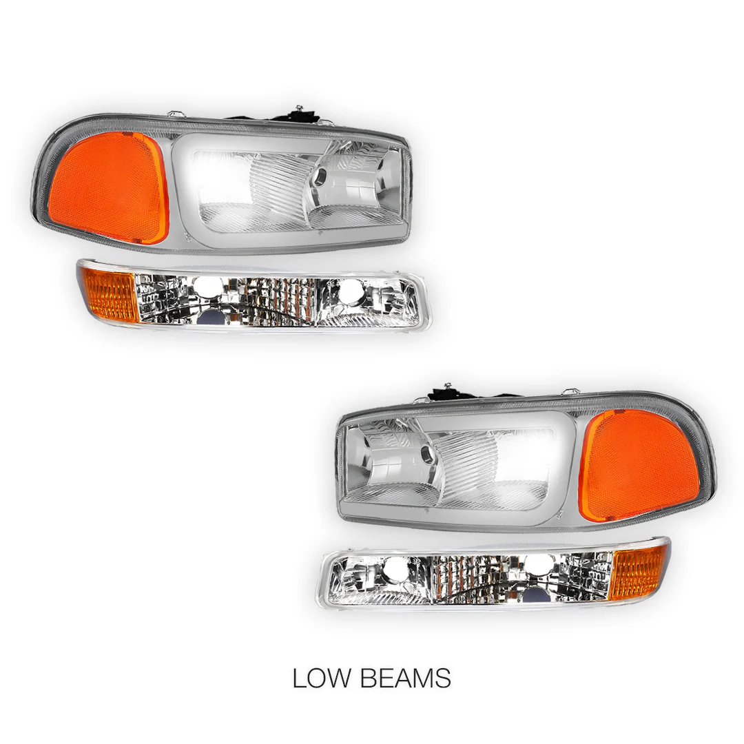 GMC Yukon SL / SLE / SLT (1999 - 2006) Pair LED DRL Headlights LH + RH - Image 22