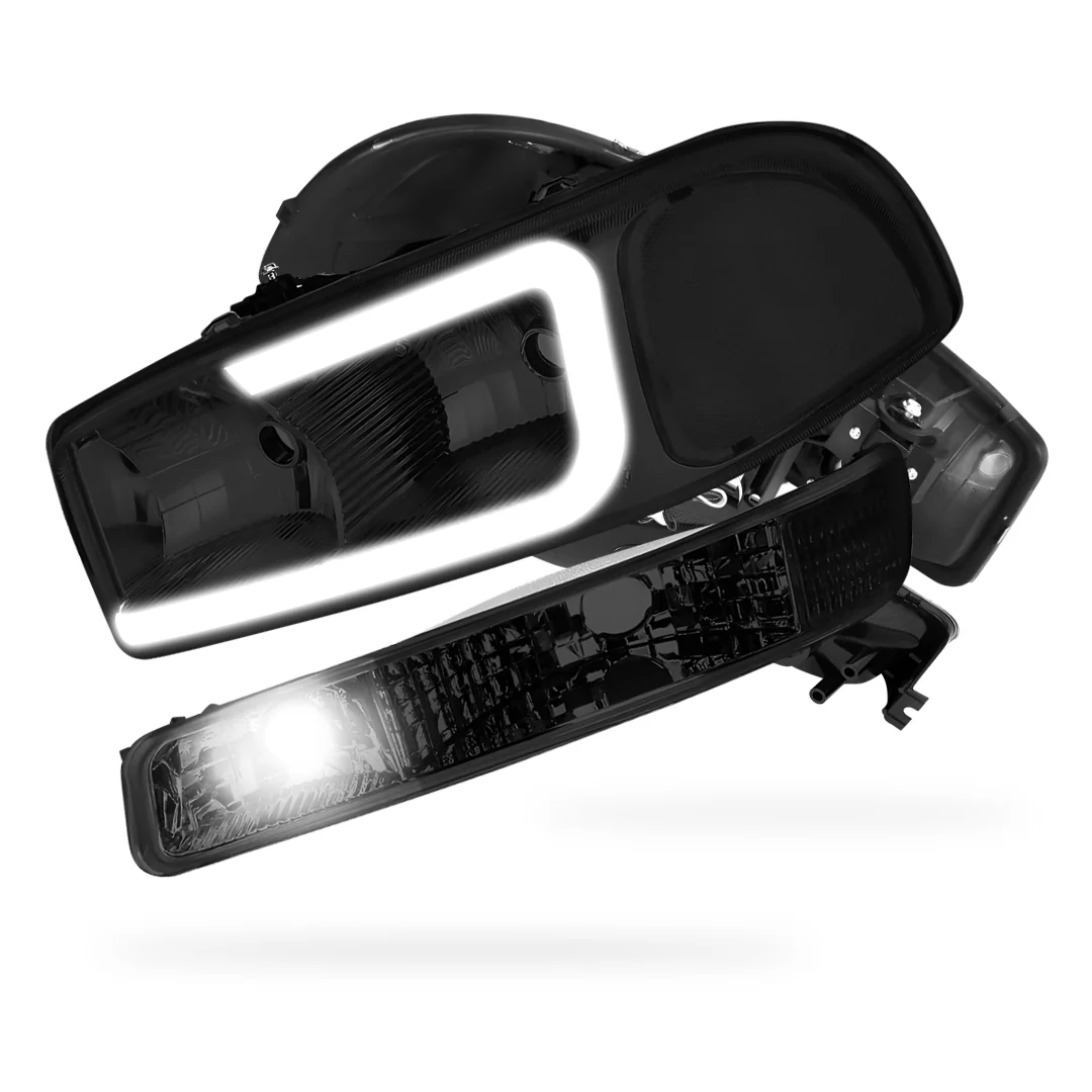 GMC Yukon SL / SLE / SLT (1999 - 2006) Pair LED DRL Headlights LH + RH - Image 31