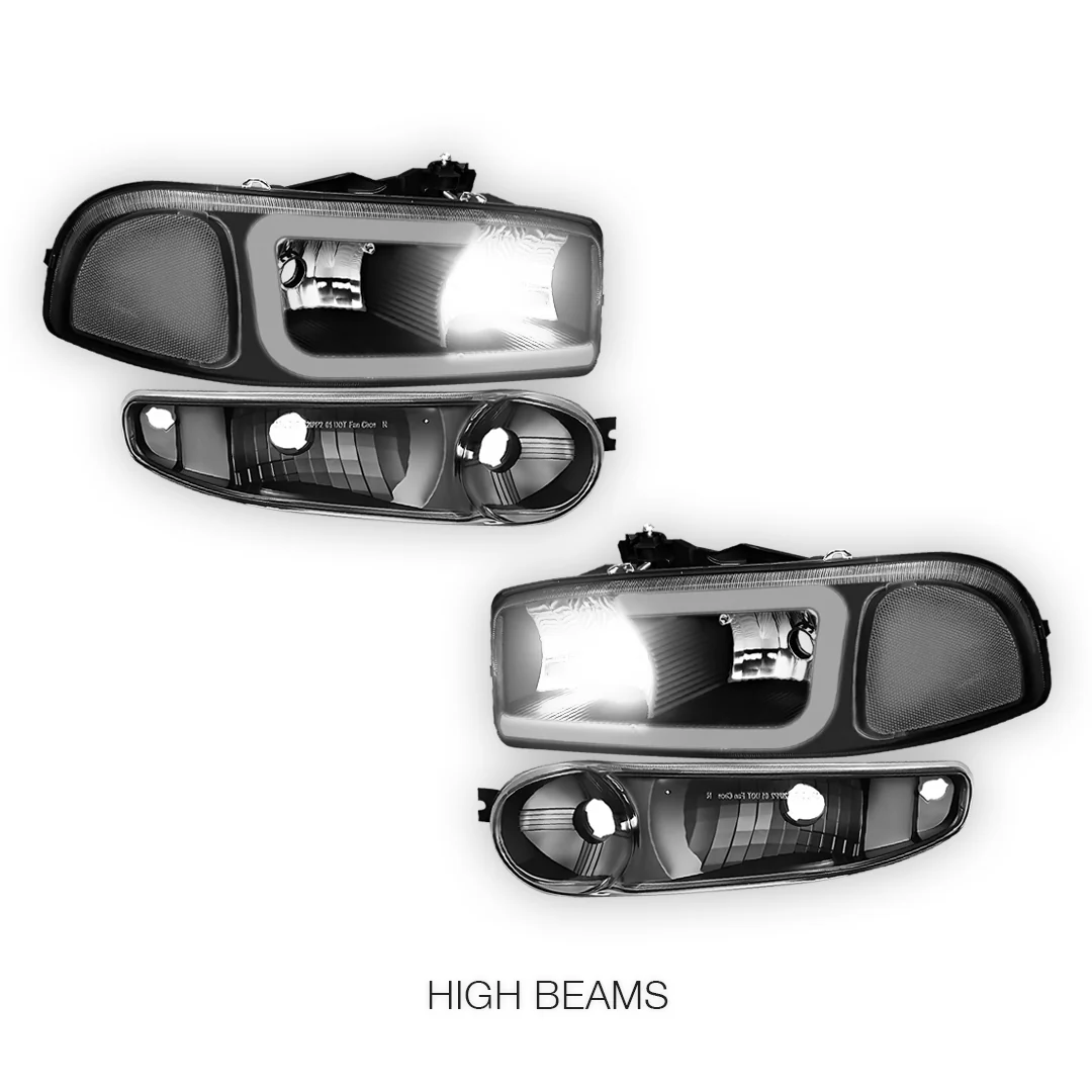 GMC Yukon XL 1500 (2001 - 2006) LED DRL Headlights LH + RH - Image 11