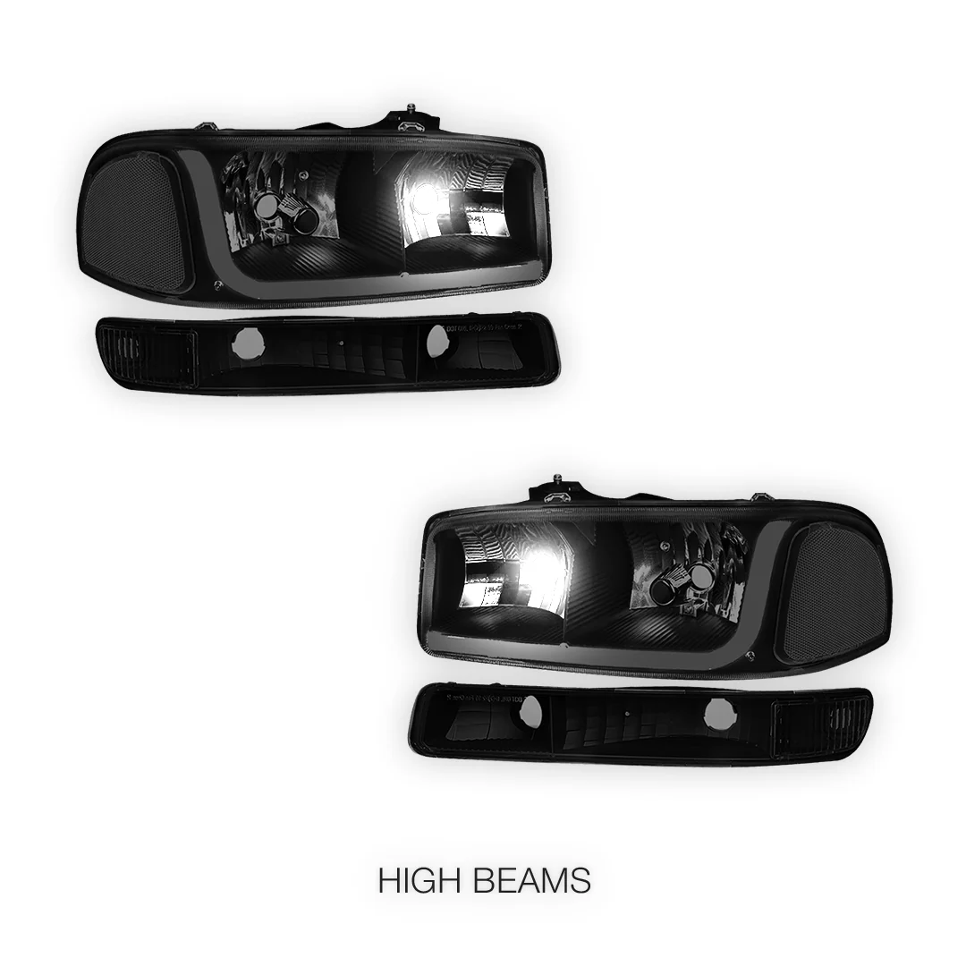 GMC Yukon XL 1500 SLE / SLT (2000 - 2006) LED DRL Headlights LH + RH - Image 23