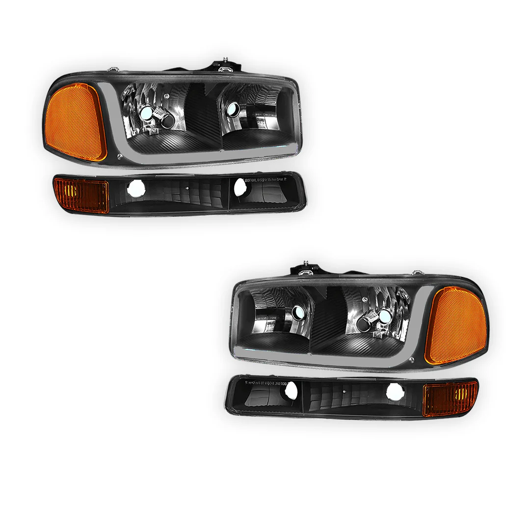GMC Yukon XL 1500 SLE / SLT (2000 - 2006) LED DRL Headlights LH + RH - Image 6