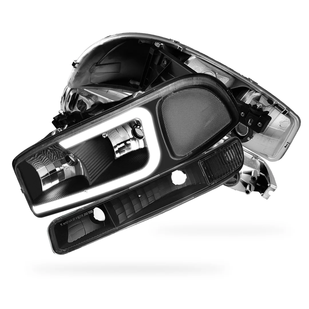 GMC Yukon XL 1500 SLE / SLT (2000 - 2006) Pair LED DRL Headlights LH + RH - Image 7