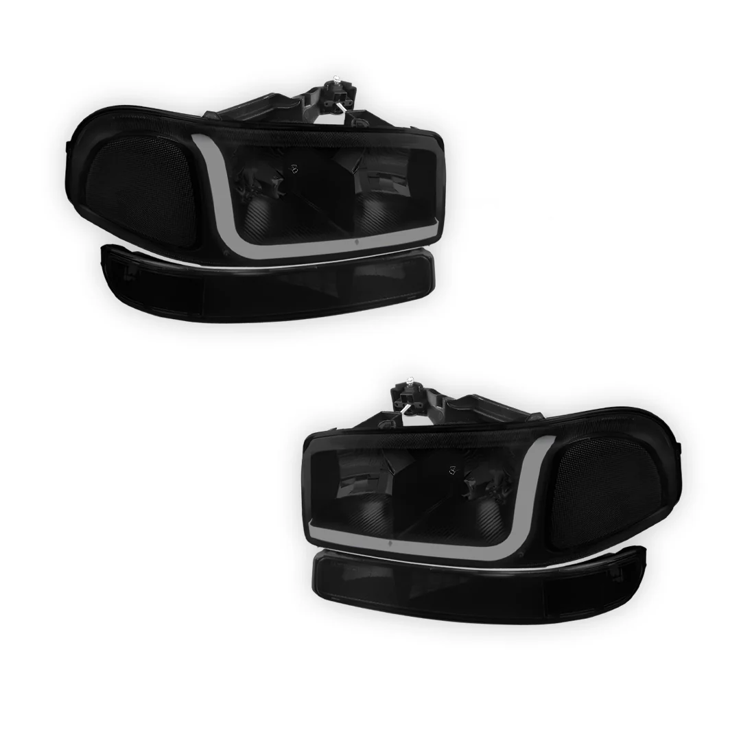 GMC Yukon XL 2500 SLE / SLT (2000 - 2006) LED DRL Headlights LH + RH - Image 6
