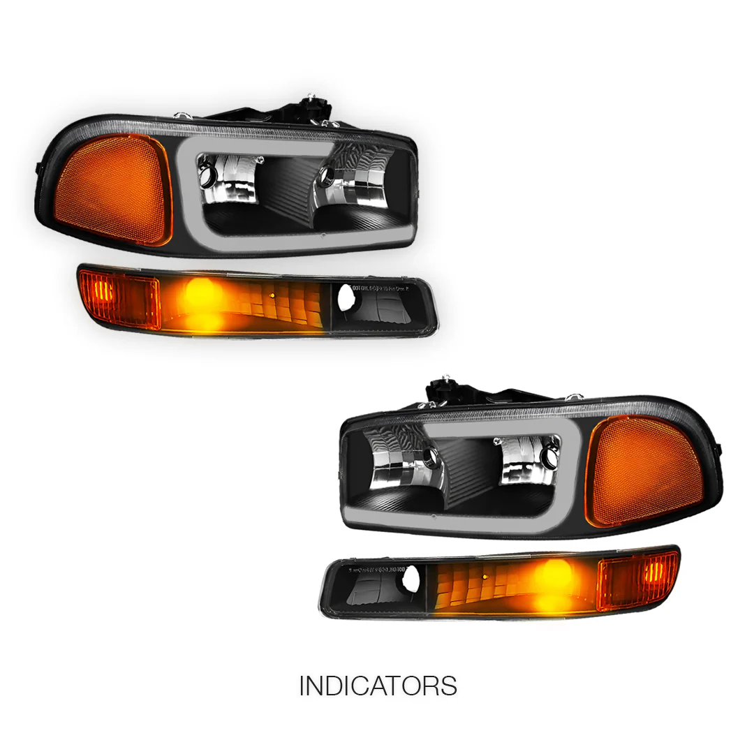 GMC Yukon XL 2500 SLE / SLT (2000 - 2006) Pair LED DRL Headlights LH + RH - Image 9